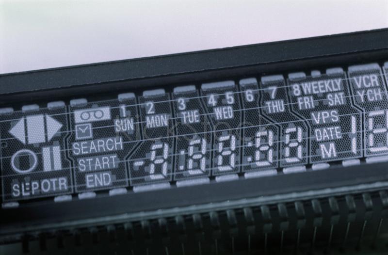 details of an electronic display from a video recorder unit