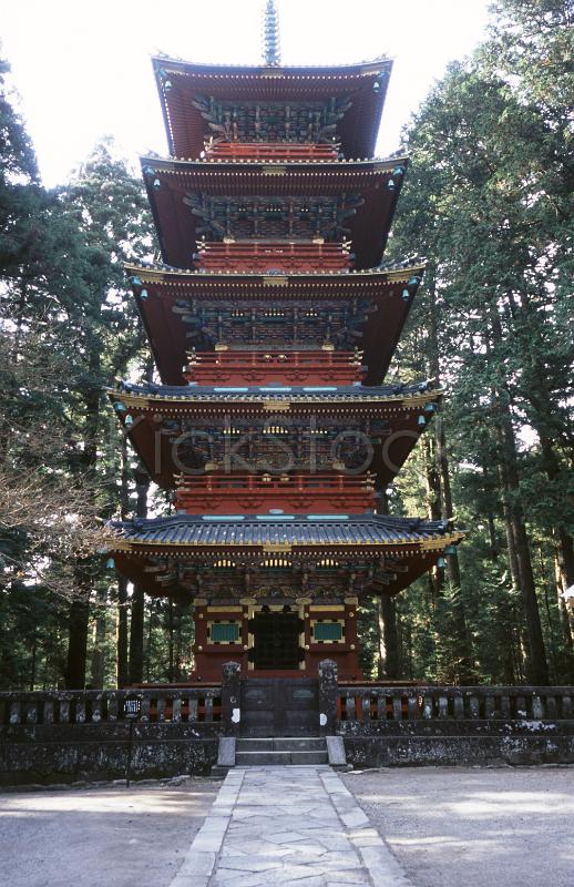 a five story pagoda temple at nikko-shi, tochigi prefecture, japan