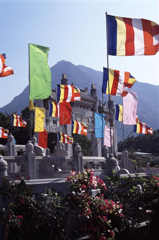 Flags at the Po Lin Monastery